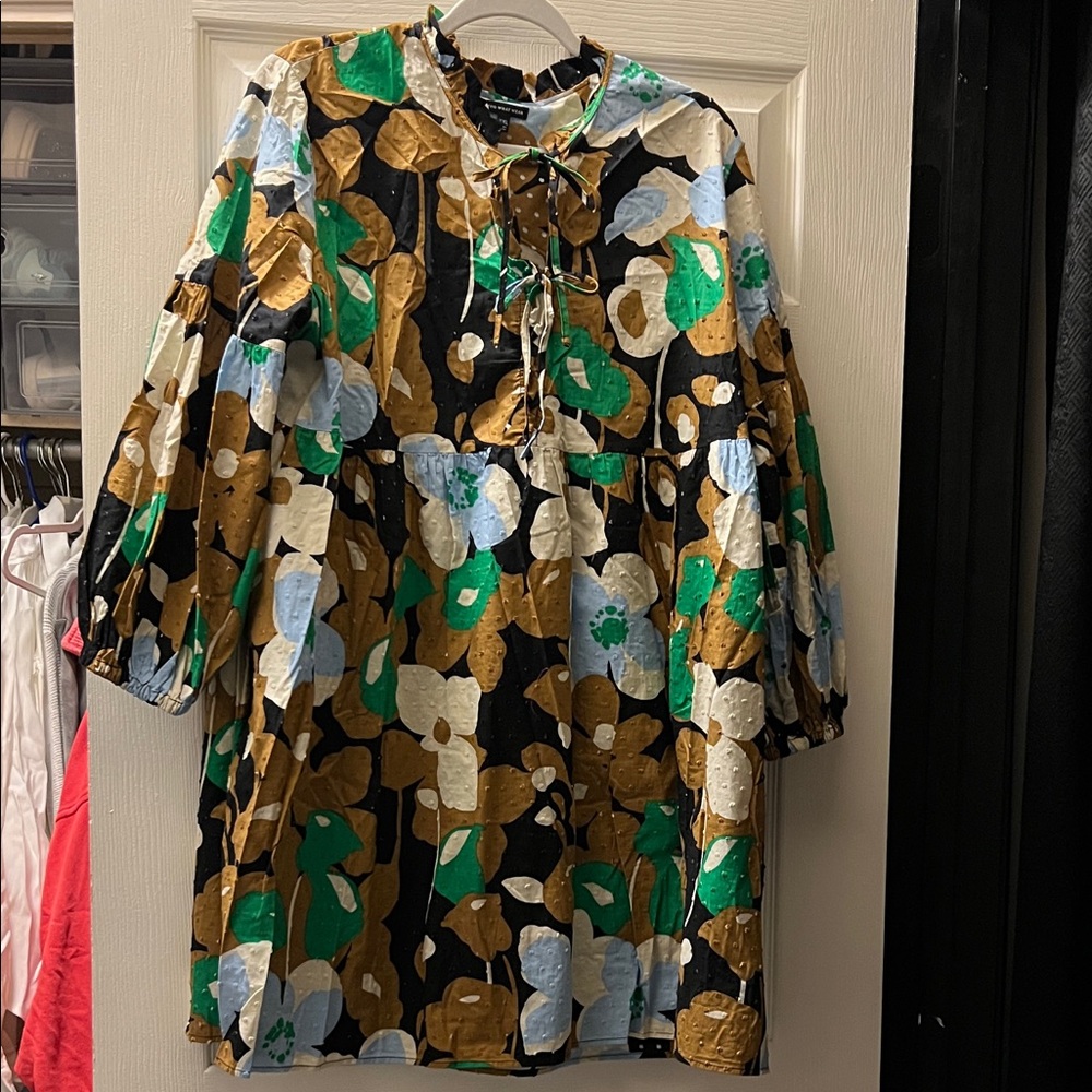 Who What Wear Multicolor Ruffled Dress